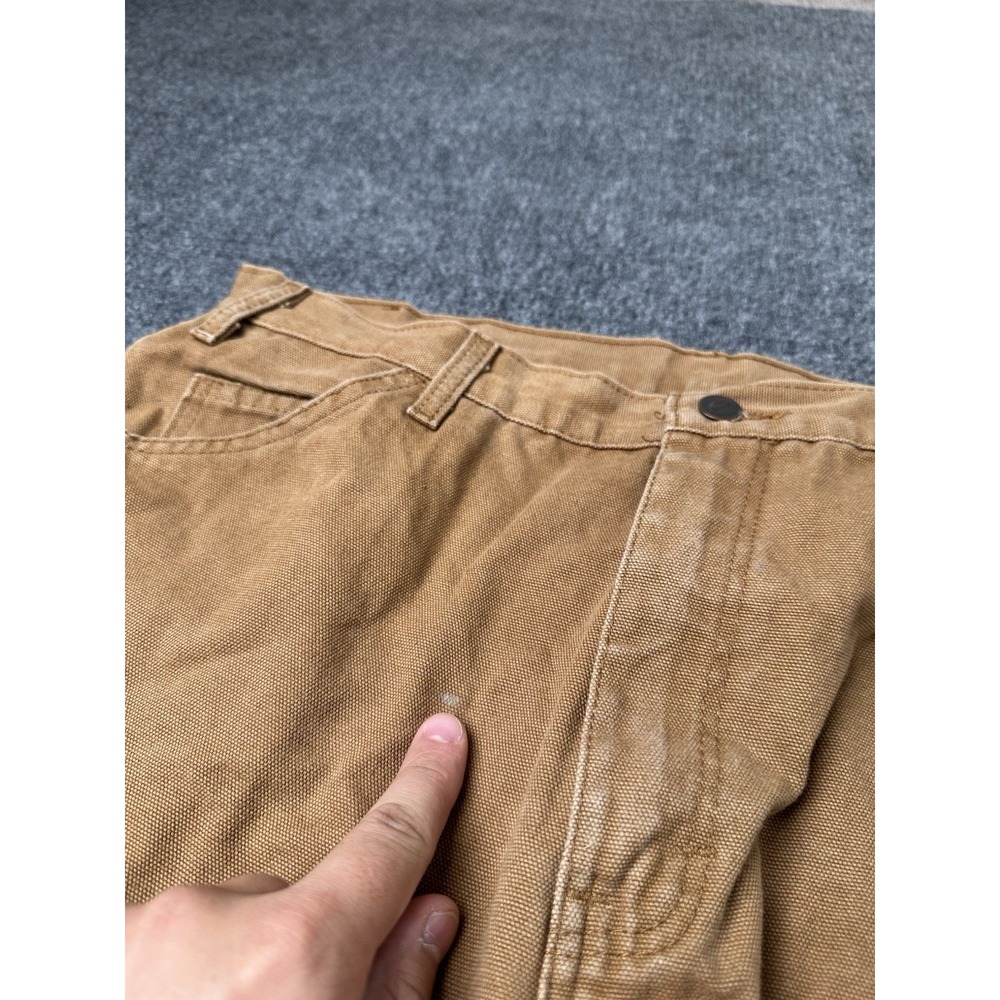 Mens Carpenter Pants Dickies Relaxed Fit Brown Duck Canvas, Size 36x30 - Picture 4 of 8